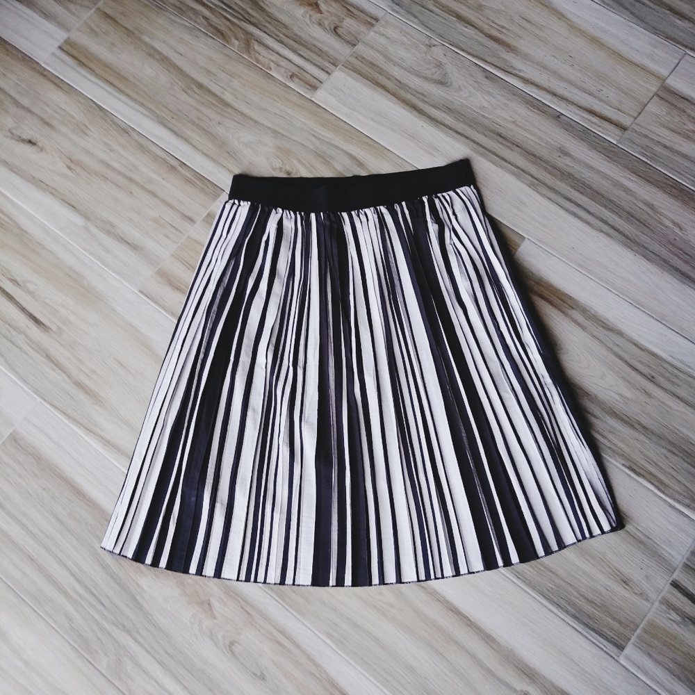 Andi + James XL Black and White Pleated Skirt